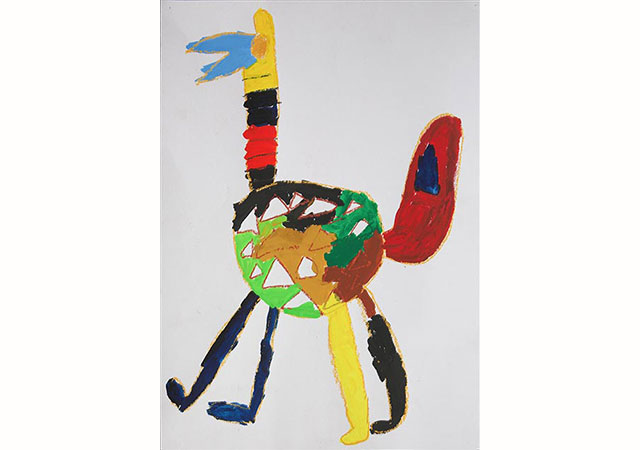 図画作品タイトル「キリン」