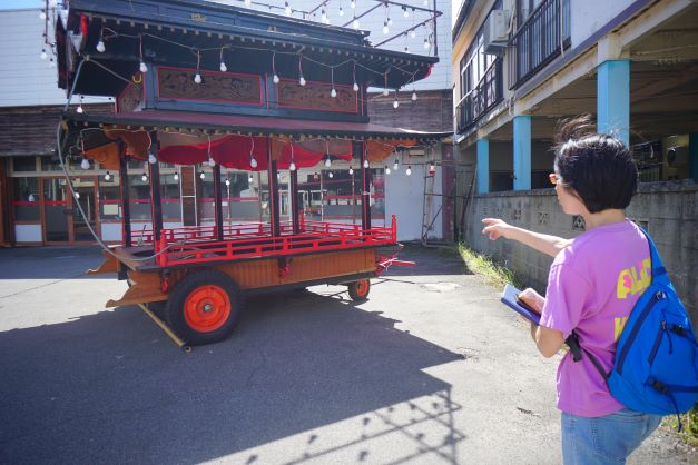 これに太鼓を載せて、子ども達が引っ張ったり演奏をしたりするそう。