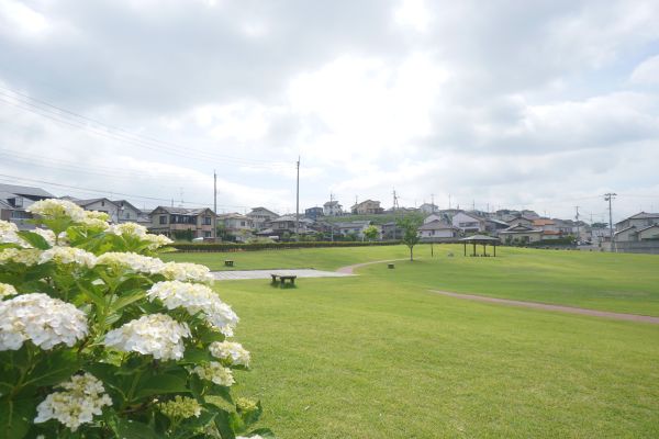 市内船引町には、住宅街のそばに緑豊かな公園も。