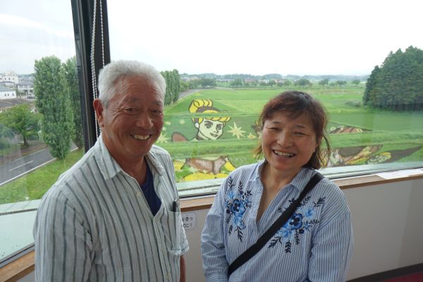展望室からはこんな記念写真も撮れる。