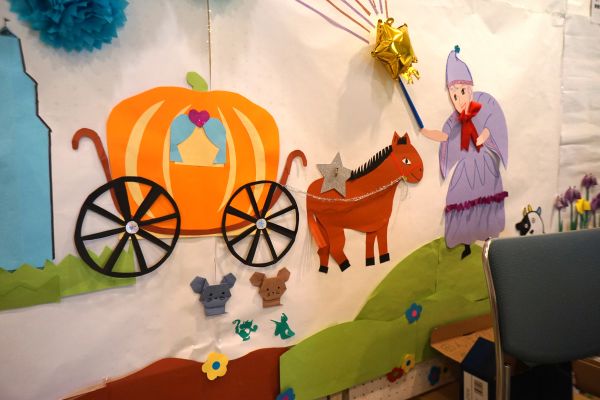 馬になる前のネズミも、折り紙で制作。馬は白馬ではなく、若干日本在来種の風味が…。