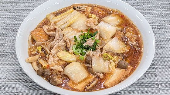 『とろみであったか料理』水溶き片栗粉は不要！【豚肉のピリ辛煮込み】
