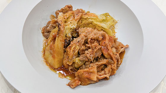 『あったかみそレシピ』トマト×みその組み合わせ【豚肉とキャベツのトマトみそ煮】