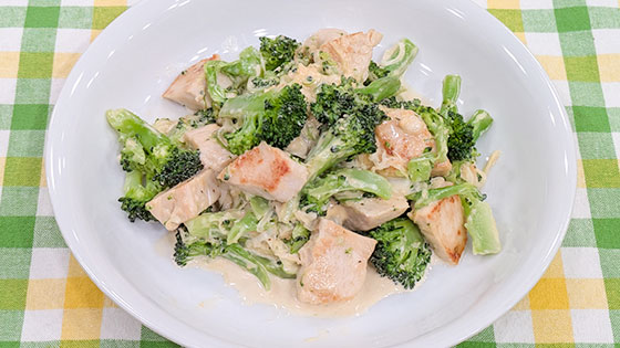 『ブロッコリーが主役』ほんのりあたたか【ブロッコリーとサラダチキンのネギマヨ和え】