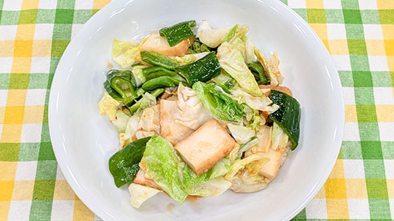 『フライパンひとつで作ろう』回鍋肉風【厚揚げと野菜のみそ炒め】