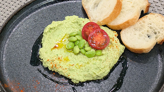 『冷凍野菜活用レシピ』なめらかで香ばしい【枝豆のフムス】