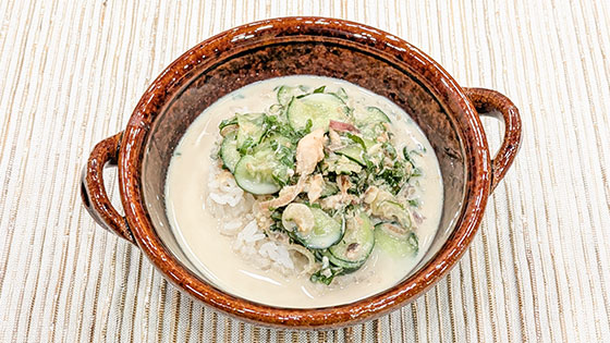『豆乳活用術』焼いたみそで香ばしさをプラス【豆乳冷や汁ごはん】