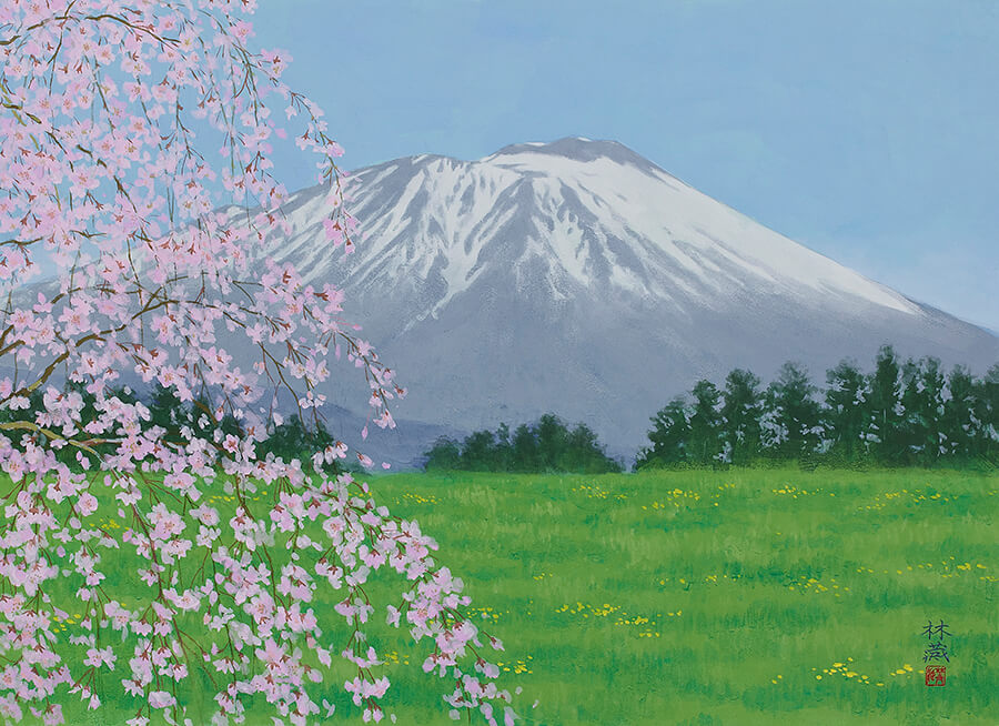桜花岩手山