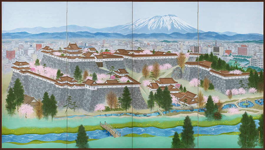 春爛漫盛岡城心象図