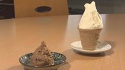 
色づき始めた雫石、その色をジェラートで…
