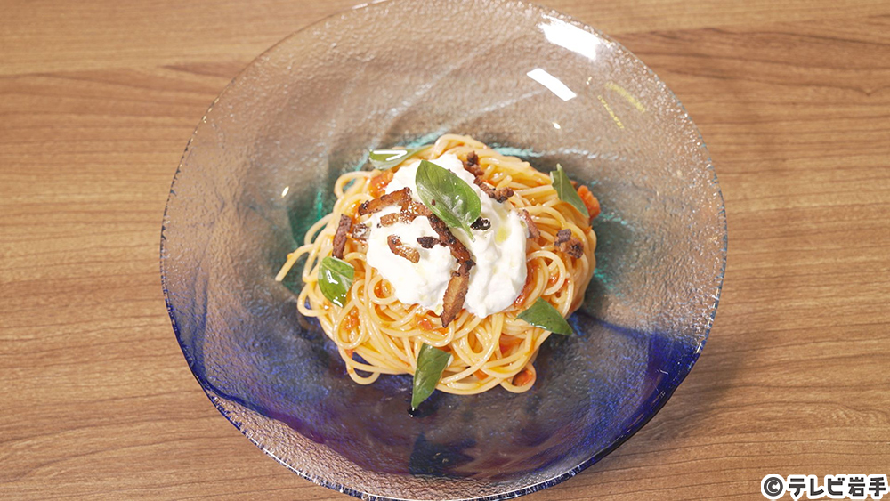 トマトとチーズの冷製パスタ